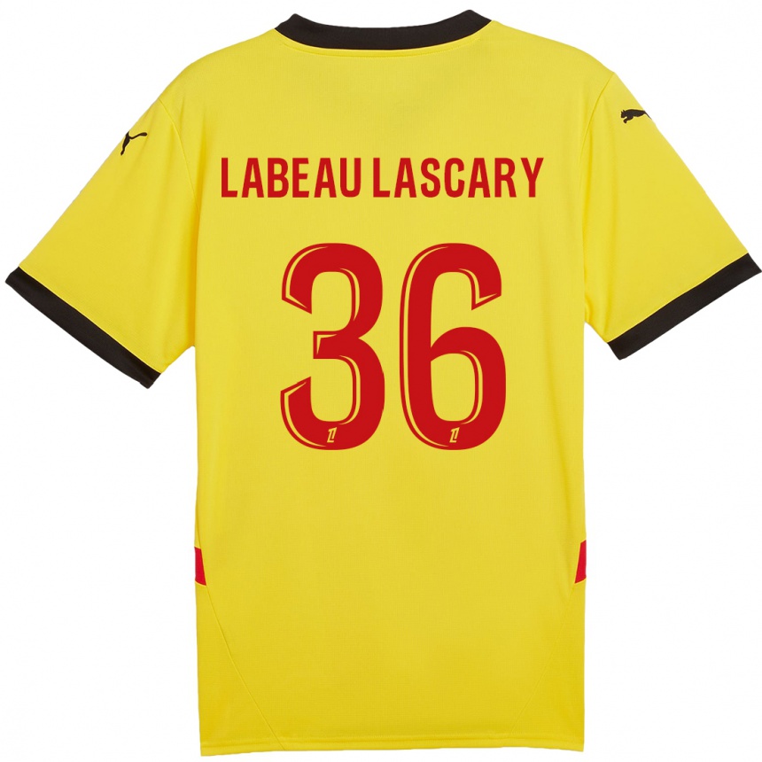 Kids Football Rémy Labeau Lascary #36 Yellow Red Home Jersey 2024/25 T-Shirt