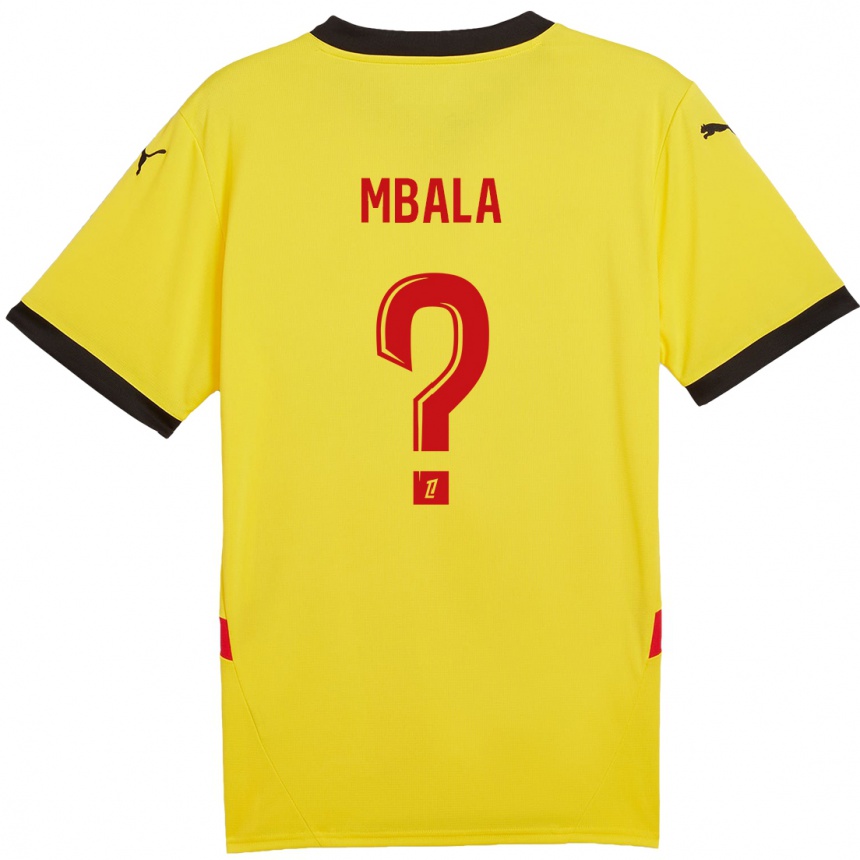 Kids Football Keny Mbala #0 Yellow Red Home Jersey 2024/25 T-Shirt