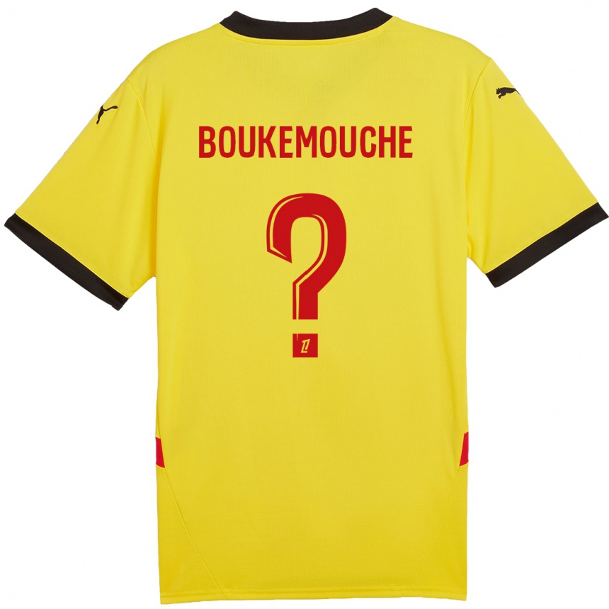 Kids Football Amine Boukemouche #0 Yellow Red Home Jersey 2024/25 T-Shirt