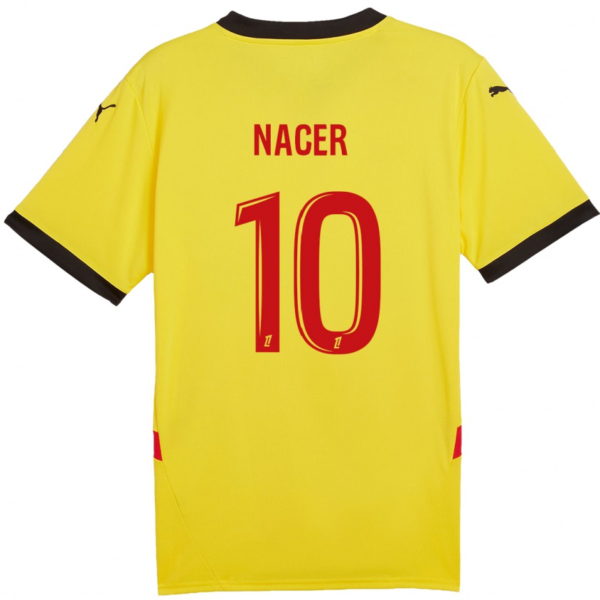 Kids Football Myriem Nacer #10 Yellow Red Home Jersey 2024/25 T-Shirt