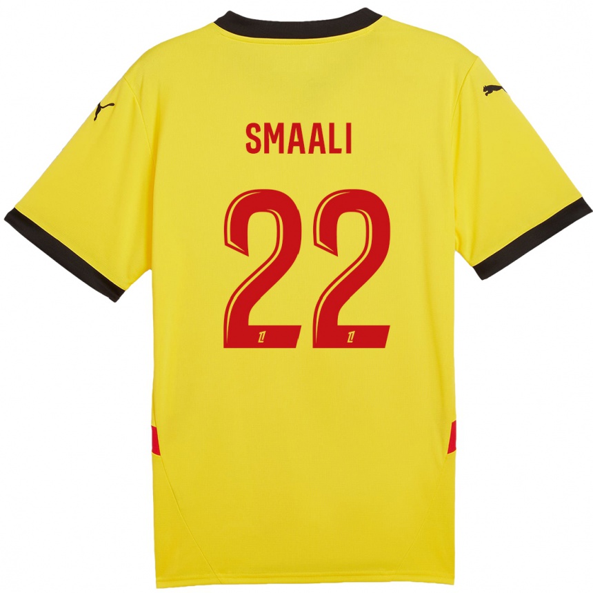 Kids Football Emma Smaali #22 Yellow Red Home Jersey 2024/25 T-Shirt