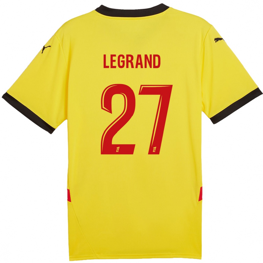 Kids Football Bérénice Legrand #27 Yellow Red Home Jersey 2024/25 T-Shirt