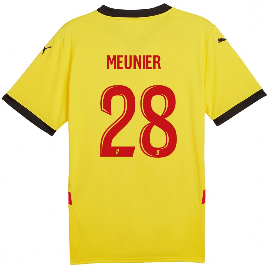 Kids Football Jennifer Meunier #28 Yellow Red Home Jersey 2024/25 T-Shirt