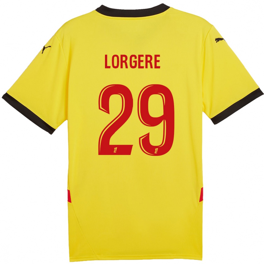 Kids Football Charlotte Lorgeré #29 Yellow Red Home Jersey 2024/25 T-Shirt