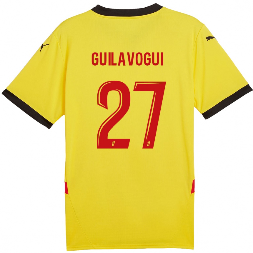 Kids Football Morgan Guilavogui #27 Yellow Red Home Jersey 2024/25 T-Shirt