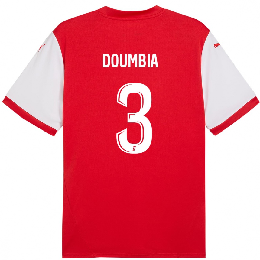 Kids Football Kamory Doumbia #3 Red White Home Jersey 2024/25 T-Shirt