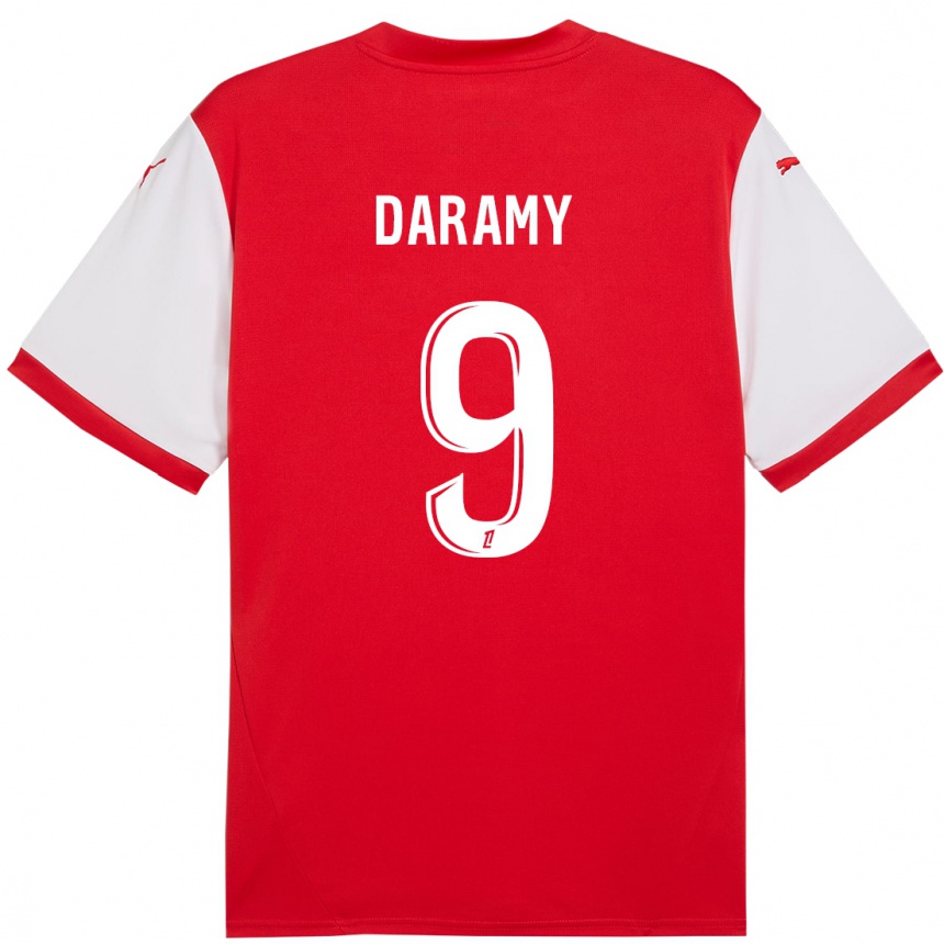 Kids Football Mohamed Daramy #9 Red White Home Jersey 2024/25 T-Shirt