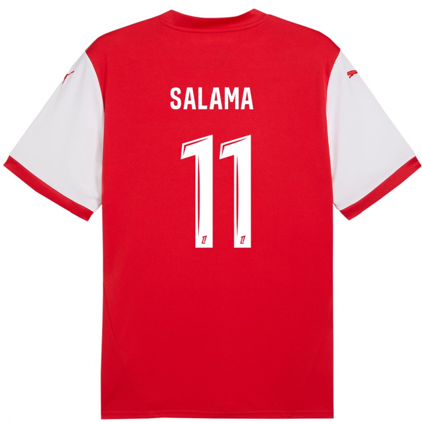 Kids Football Amine Salama #11 Red White Home Jersey 2024/25 T-Shirt