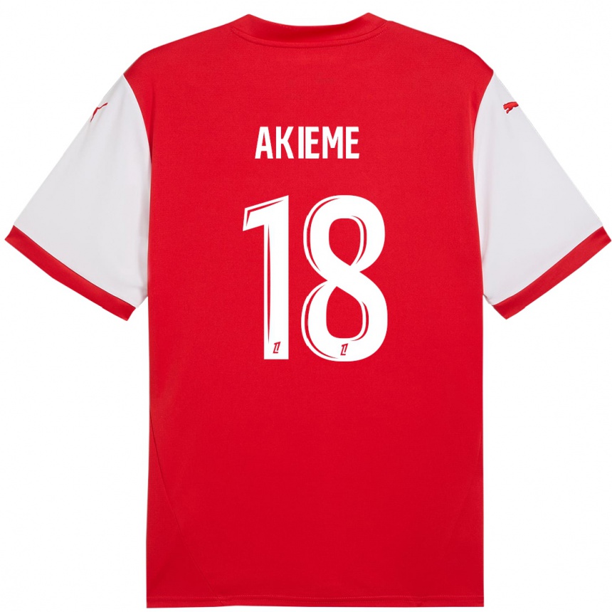 Kids Football Sergio Akieme #18 Red White Home Jersey 2024/25 T-Shirt