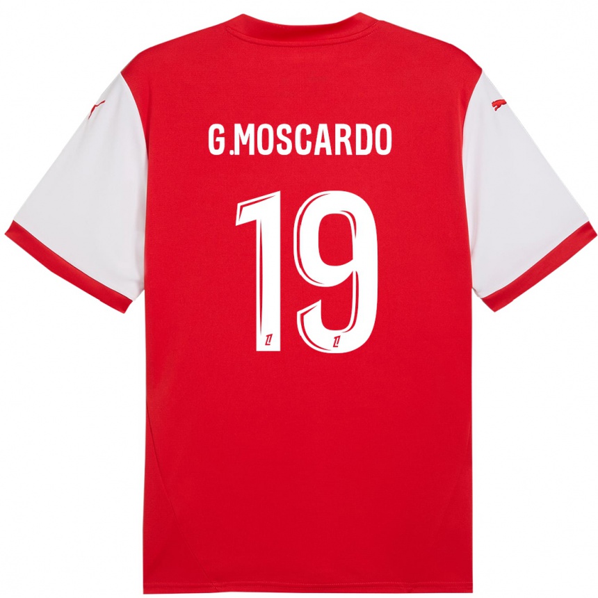 Kids Football Gabriel Moscardo #19 Red White Home Jersey 2024/25 T-Shirt