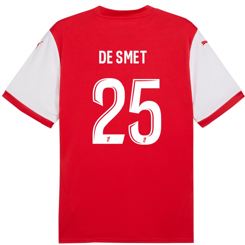 Kids Football Thibault De Smet #25 Red White Home Jersey 2024/25 T-Shirt