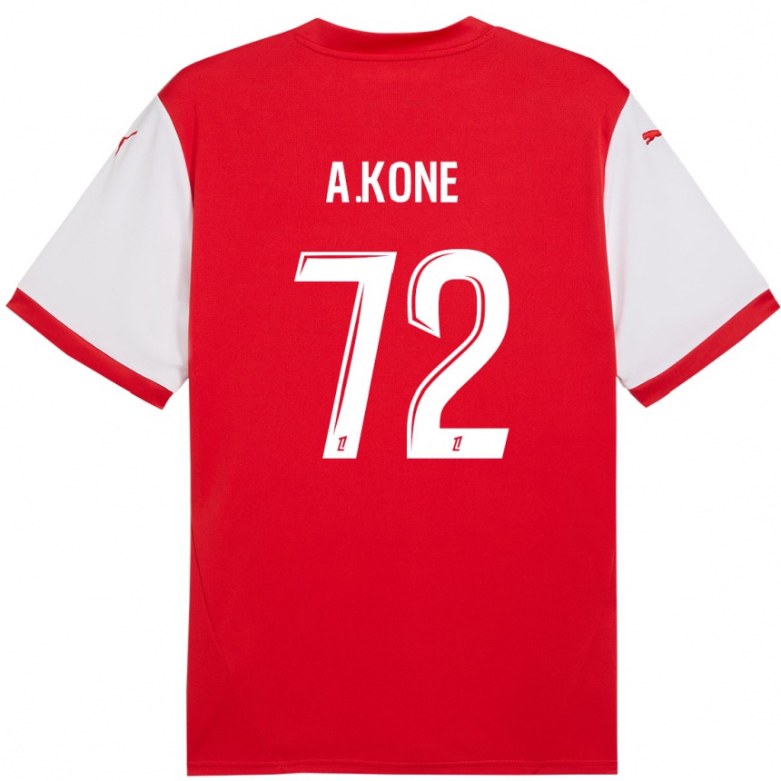 Kids Football Amadou Koné #72 Red White Home Jersey 2024/25 T-Shirt