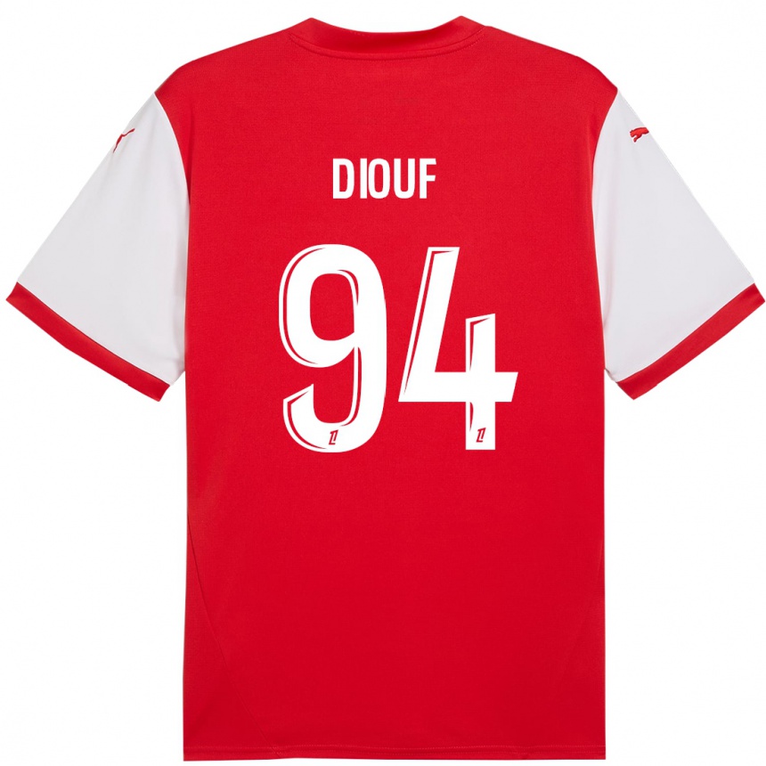 Kids Football Yehvann Diouf #94 Red White Home Jersey 2024/25 T-Shirt