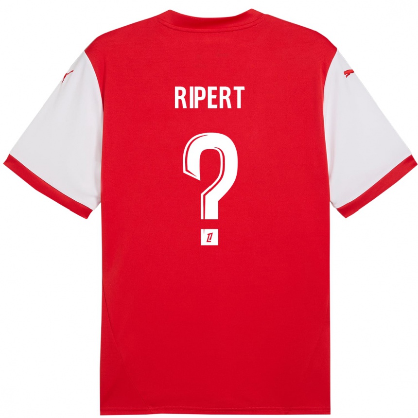 Kids Football Léo Ripert #0 Red White Home Jersey 2024/25 T-Shirt