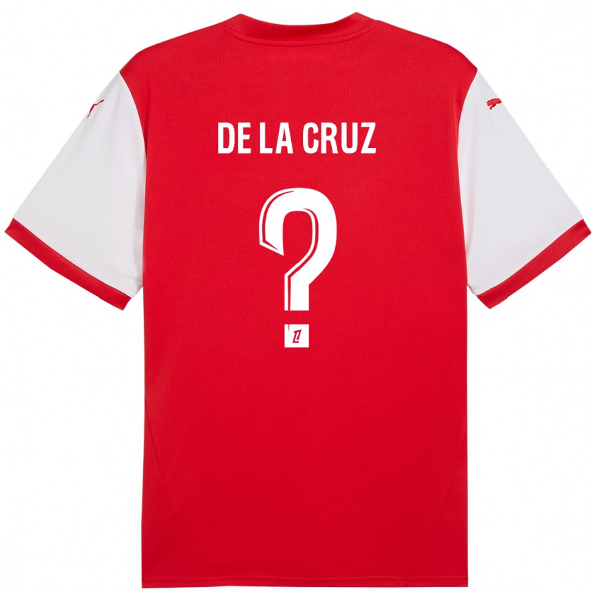 Kids Football Maiky De La Cruz #0 Red White Home Jersey 2024/25 T-Shirt