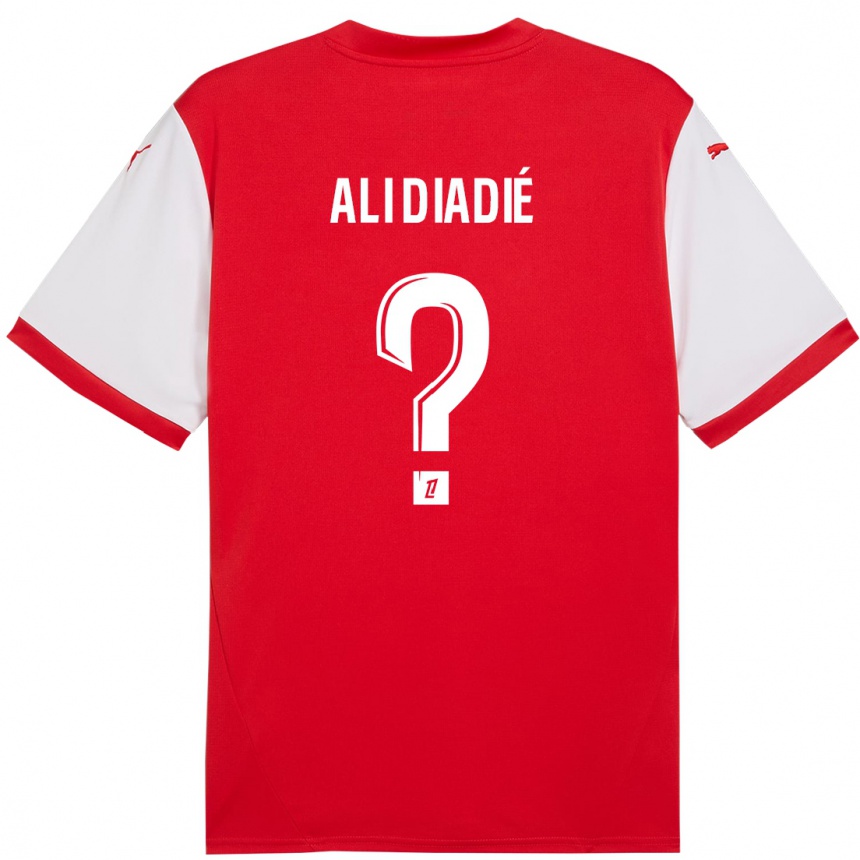 Kids Football Mohamed Ali Diadié #0 Red White Home Jersey 2024/25 T-Shirt