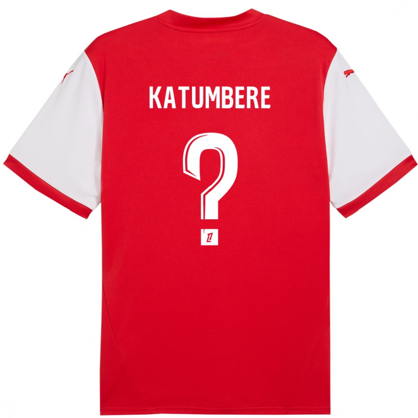 Kids Football Noah Katumbere #0 Red White Home Jersey 2024/25 T-Shirt