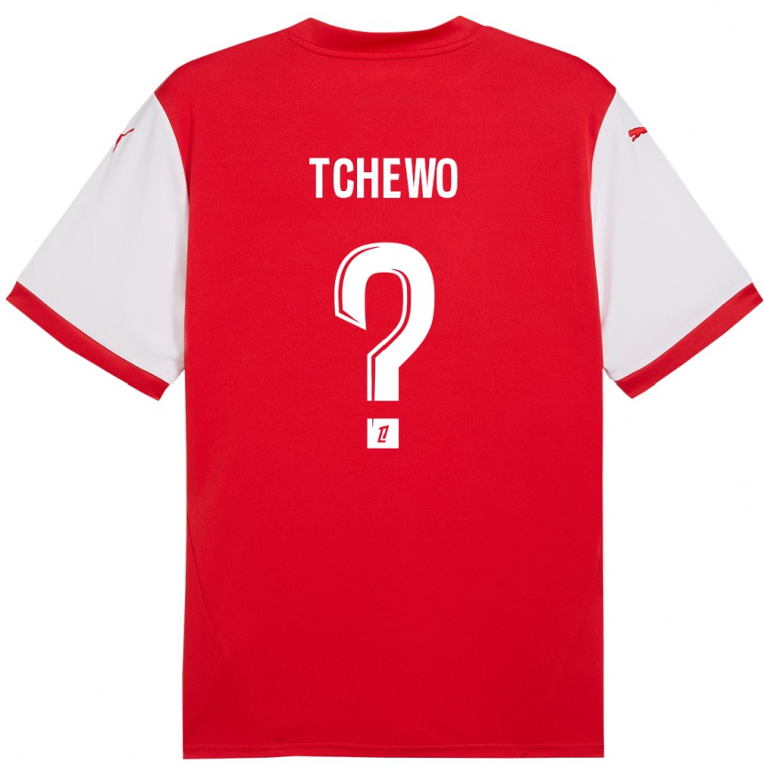 Kids Football Ryan Tchapda Tchewo #0 Red White Home Jersey 2024/25 T-Shirt