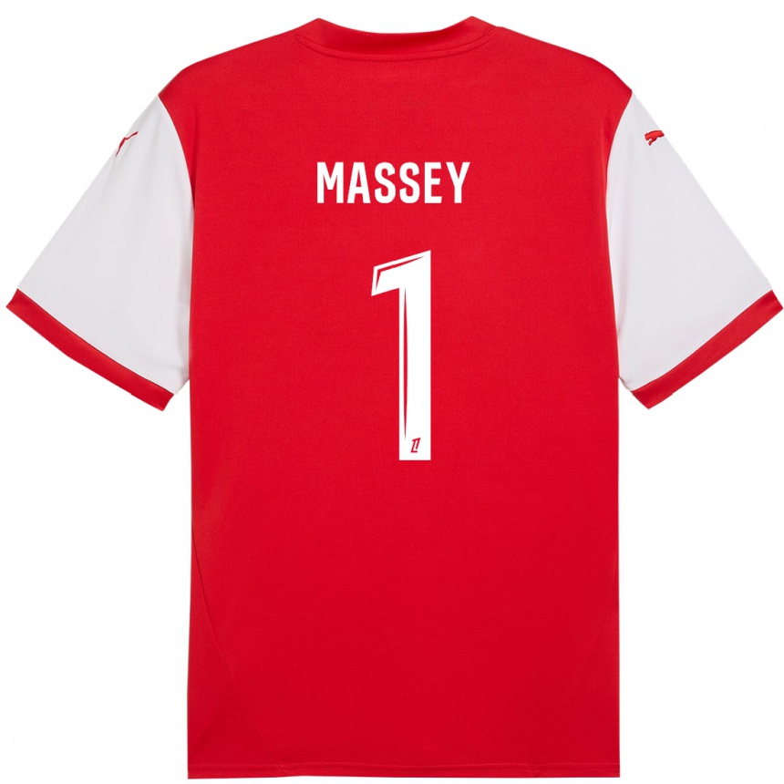 Kids Football Kayza Massey #1 Red White Home Jersey 2024/25 T-Shirt