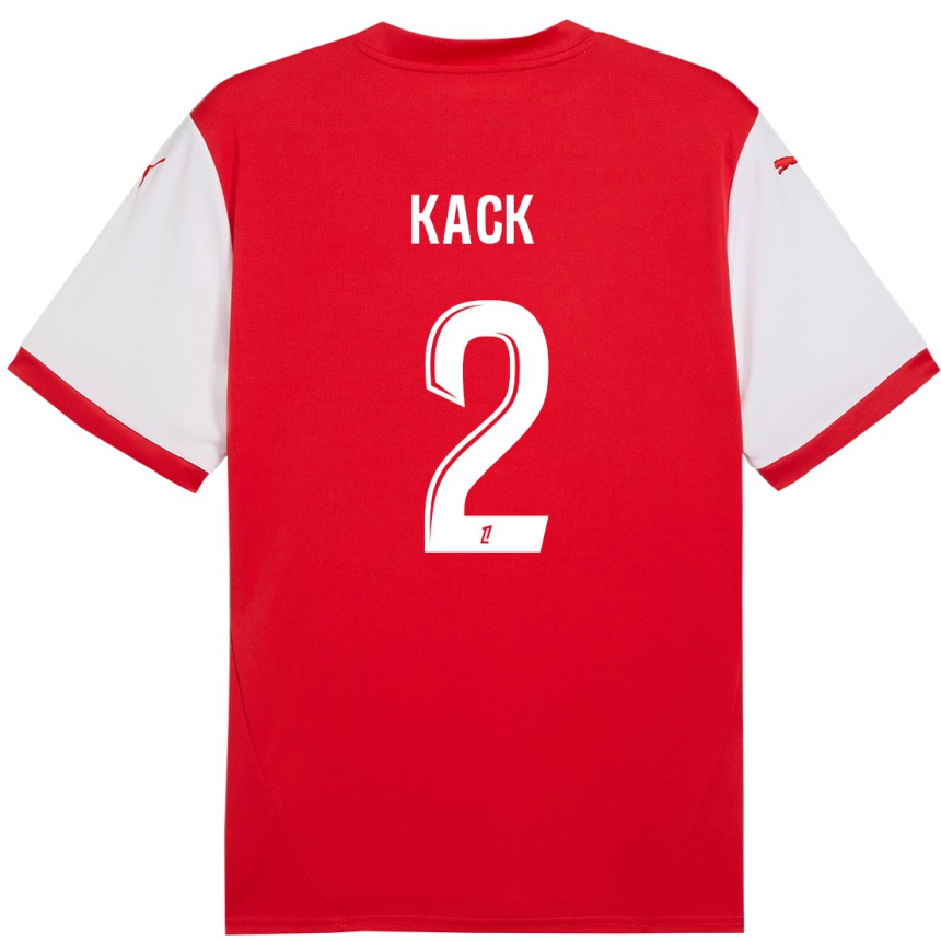 Kids Football Mathilde Kack #2 Red White Home Jersey 2024/25 T-Shirt