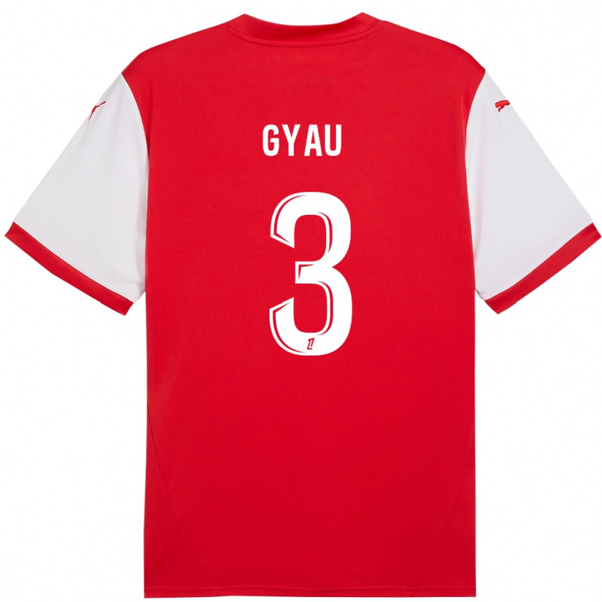 Kids Football Mia Gyau #3 Red White Home Jersey 2024/25 T-Shirt