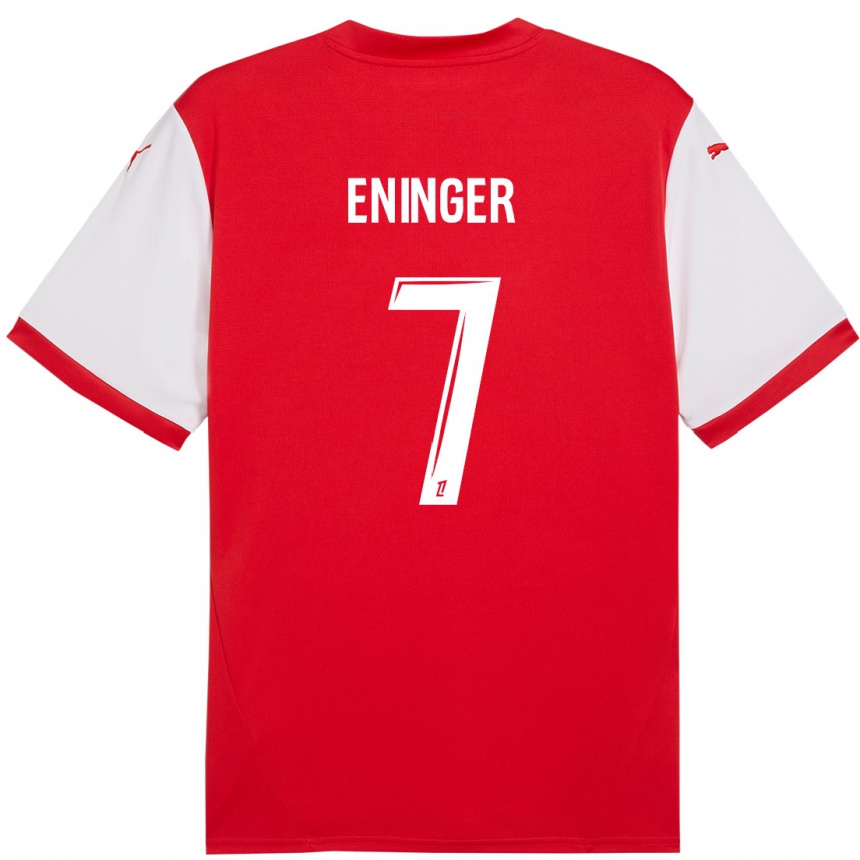 Kids Football Thelma Eninger #7 Red White Home Jersey 2024/25 T-Shirt