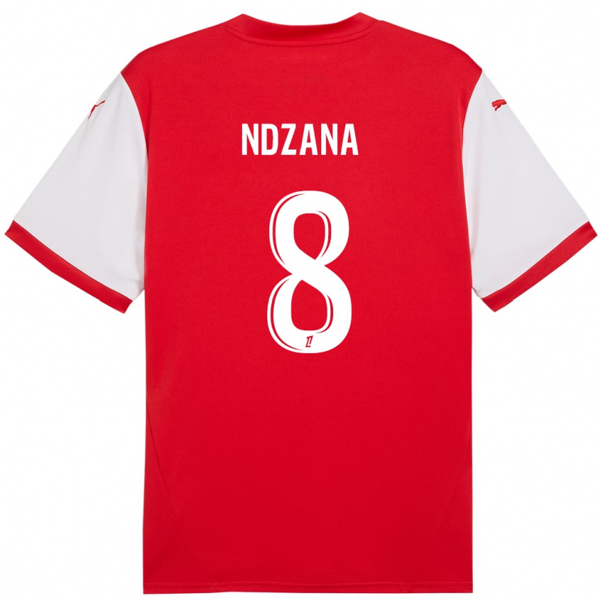 Kids Football Colette Ndzana Fegue #8 Red White Home Jersey 2024/25 T-Shirt