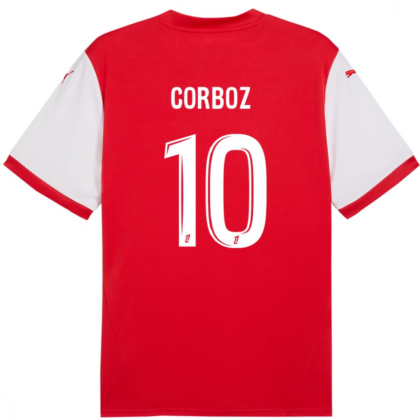 Kids Football Rachel Corboz #10 Red White Home Jersey 2024/25 T-Shirt