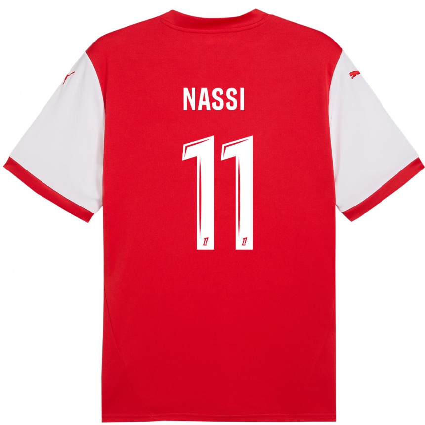 Kids Football Jade Nassi #11 Red White Home Jersey 2024/25 T-Shirt