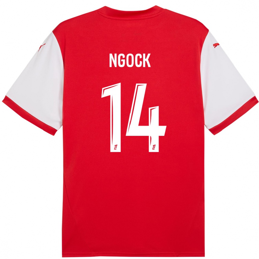 Kids Football Monique Ngock #14 Red White Home Jersey 2024/25 T-Shirt