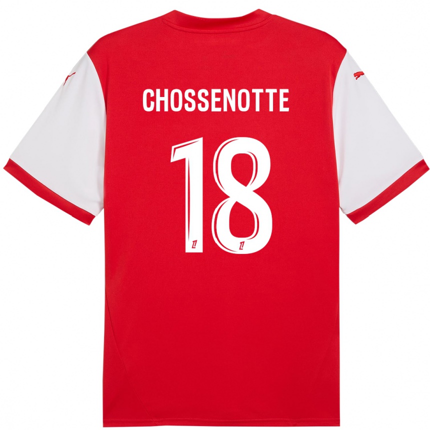 Kids Football Shana Chossenotte #18 Red White Home Jersey 2024/25 T-Shirt