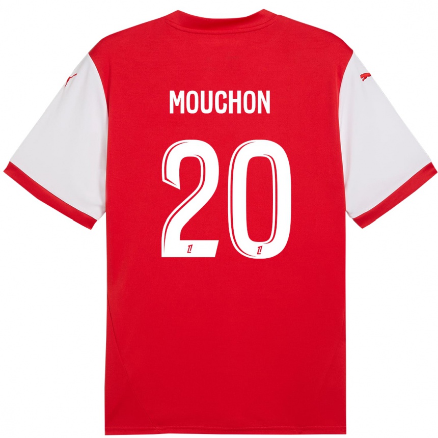 Kids Football Noemie Mouchon #20 Red White Home Jersey 2024/25 T-Shirt