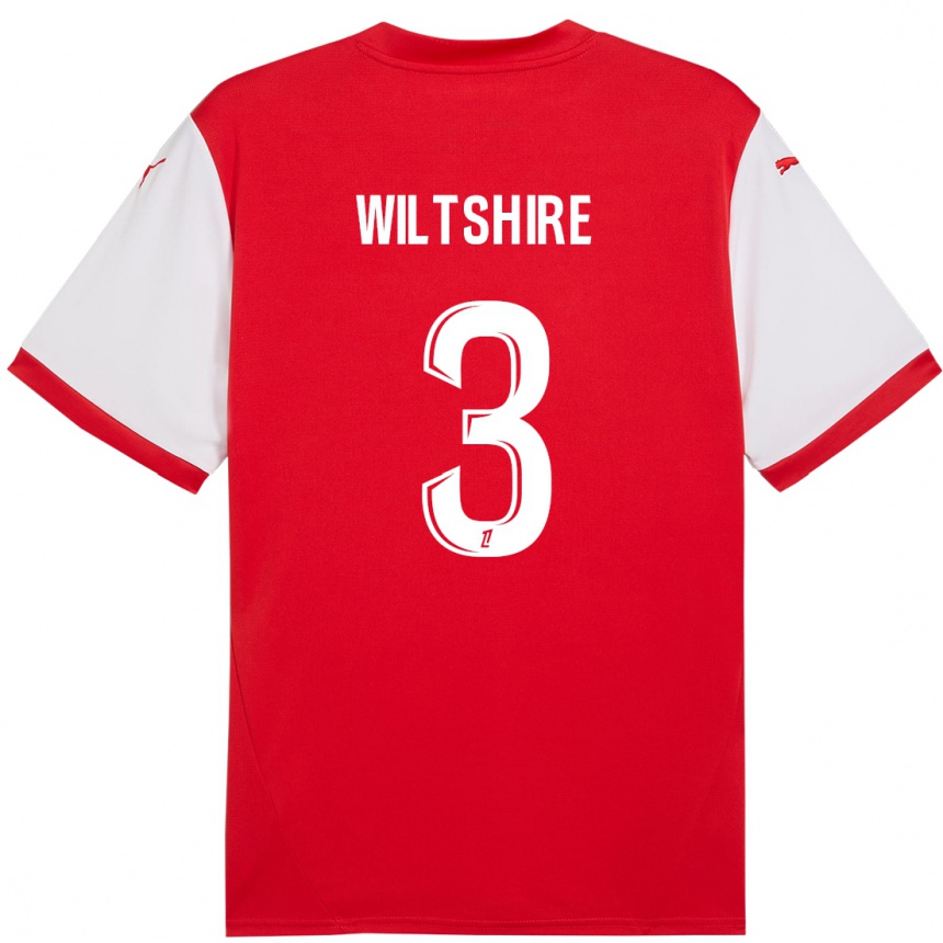 Kids Football Tiernny Wiltshire #3 Red White Home Jersey 2024/25 T-Shirt