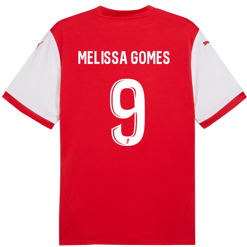 Kids Football Melissa Ferreira Gomes #9 Red White Home Jersey 2024/25 T-Shirt