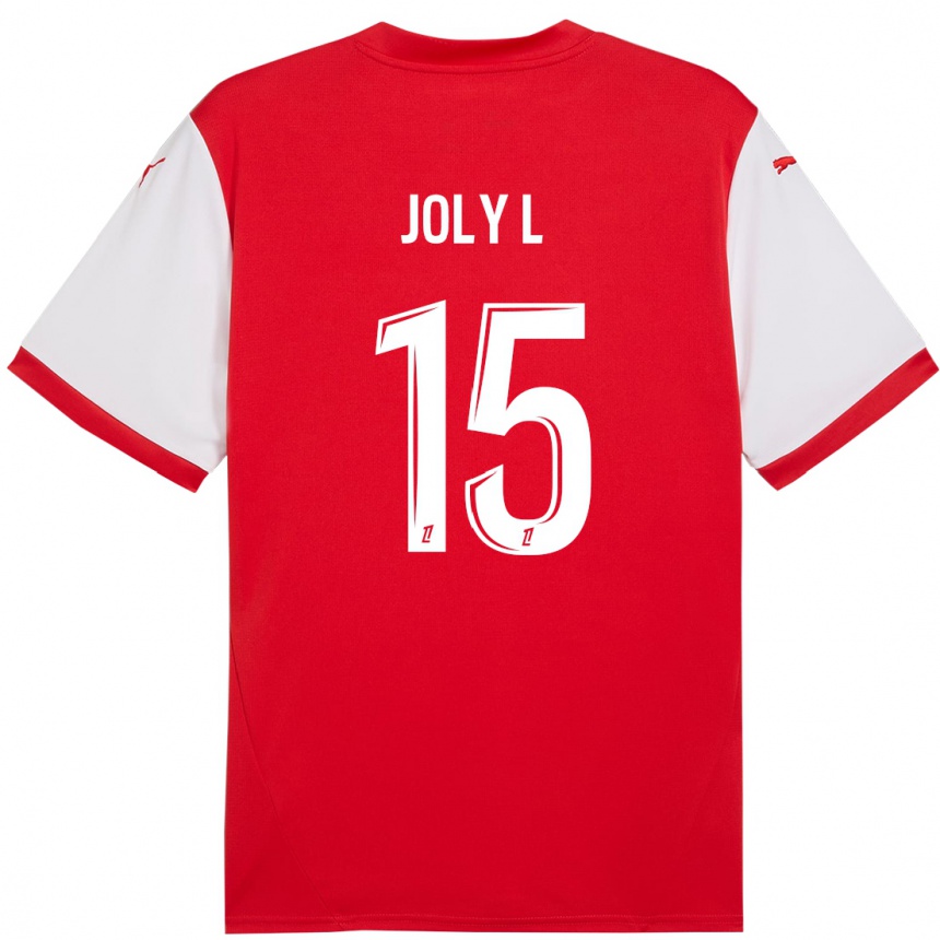 Kids Football Lou Ann Joly #15 Red White Home Jersey 2024/25 T-Shirt