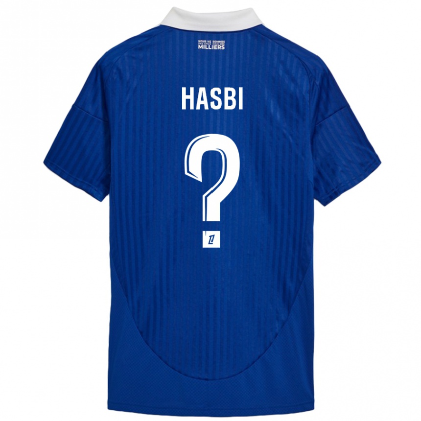 Kids Football Walid Hasbi #0 Blue White Home Jersey 2024/25 T-Shirt