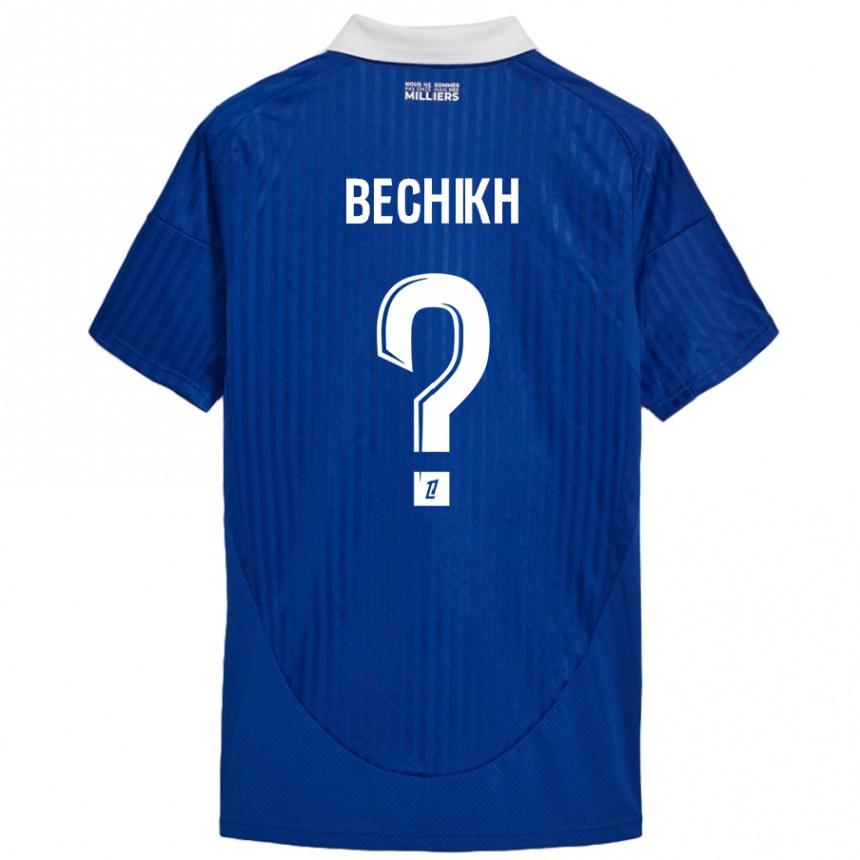 Kids Football Mohamed Bechikh #0 Blue White Home Jersey 2024/25 T-Shirt