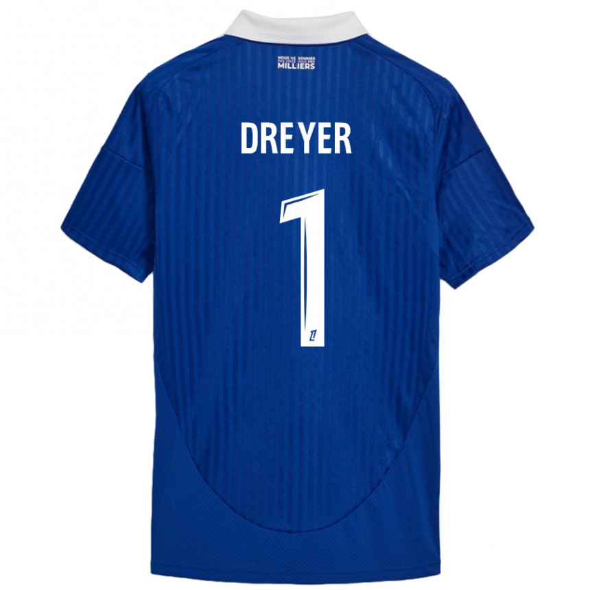 Kids Football Matthieu Dreyer #1 Blue White Home Jersey 2024/25 T-Shirt