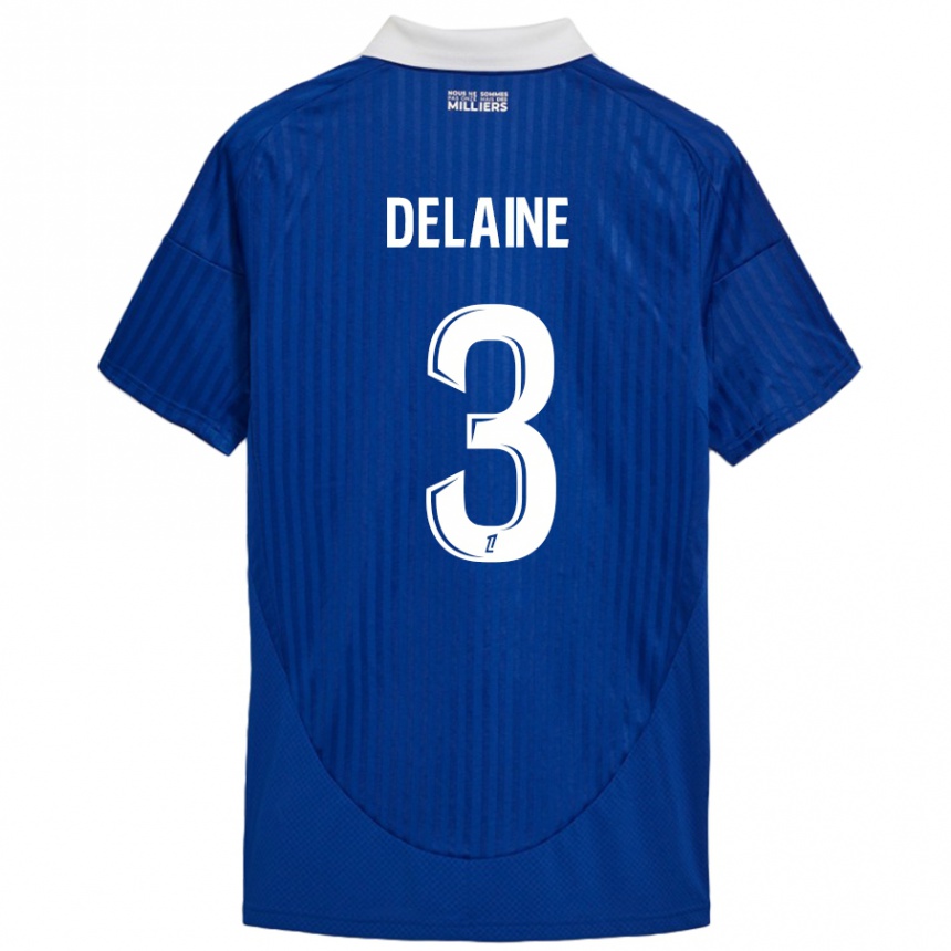 Kids Football Thomas Delaine #3 Blue White Home Jersey 2024/25 T-Shirt