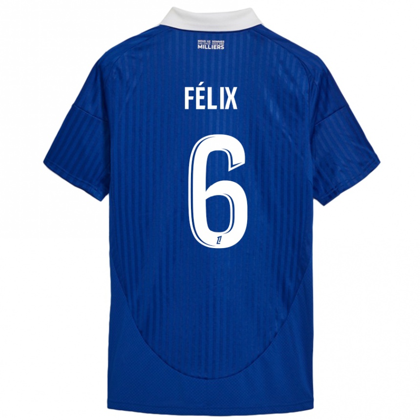 Kids Football Félix Lemaréchal #6 Blue White Home Jersey 2024/25 T-Shirt