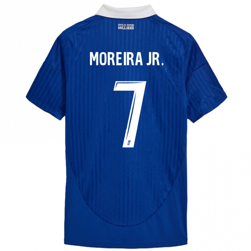 Kids Football Diego Moreira #7 Blue White Home Jersey 2024/25 T-Shirt