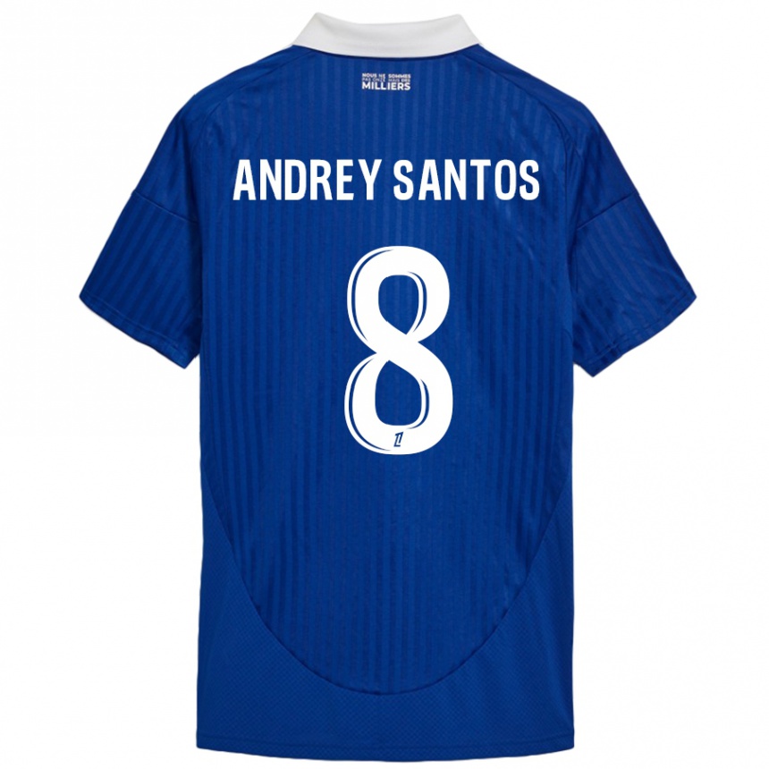 Kids Football Andrey Santos #8 Blue White Home Jersey 2024/25 T-Shirt