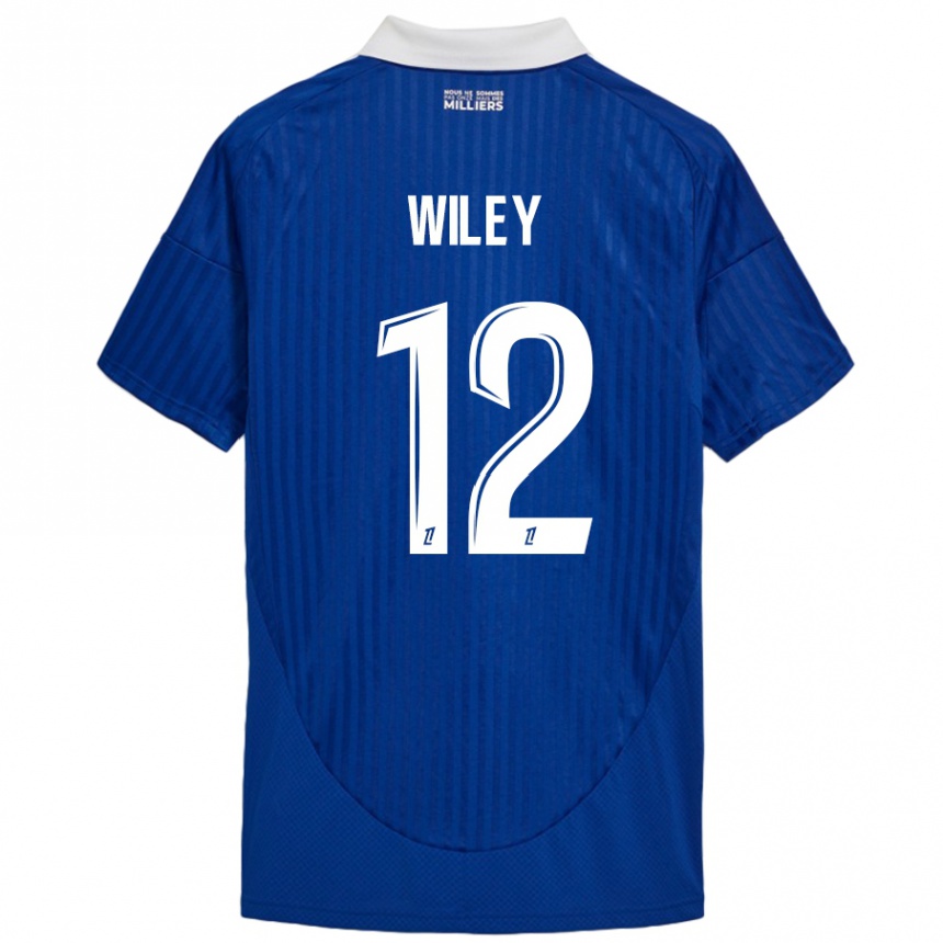 Kids Football Caleb Wiley #12 Blue White Home Jersey 2024/25 T-Shirt