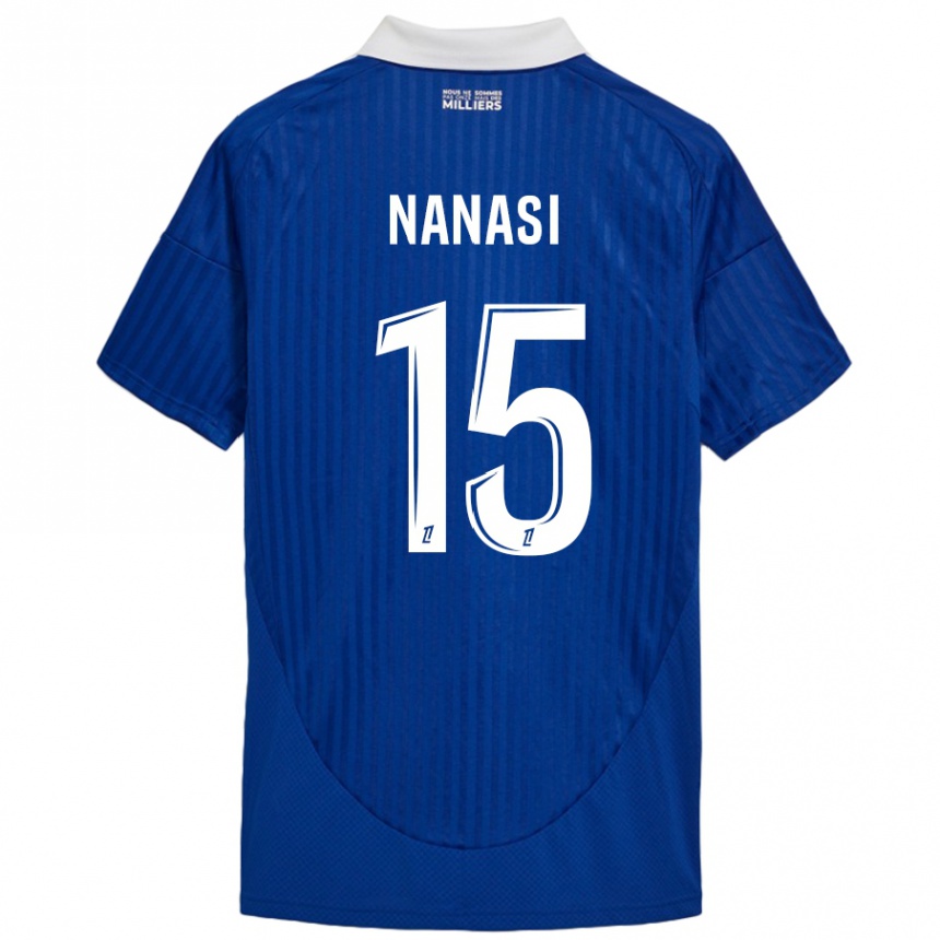 Kids Football Sebastian Nanasi #15 Blue White Home Jersey 2024/25 T-Shirt