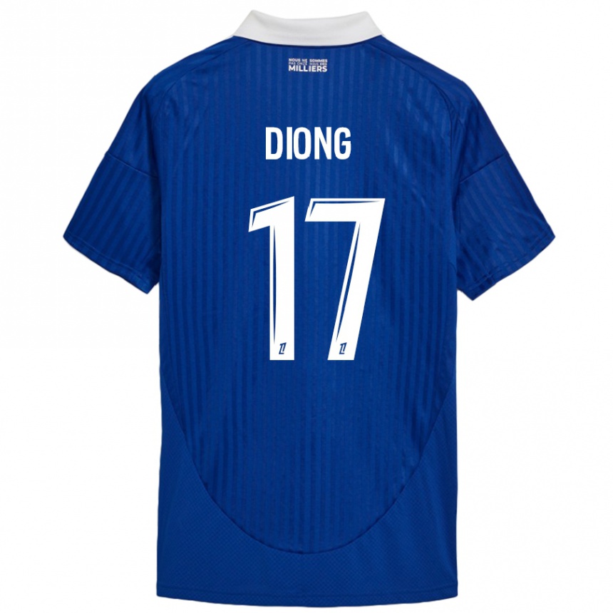 Kids Football Pape Diong #17 Blue White Home Jersey 2024/25 T-Shirt