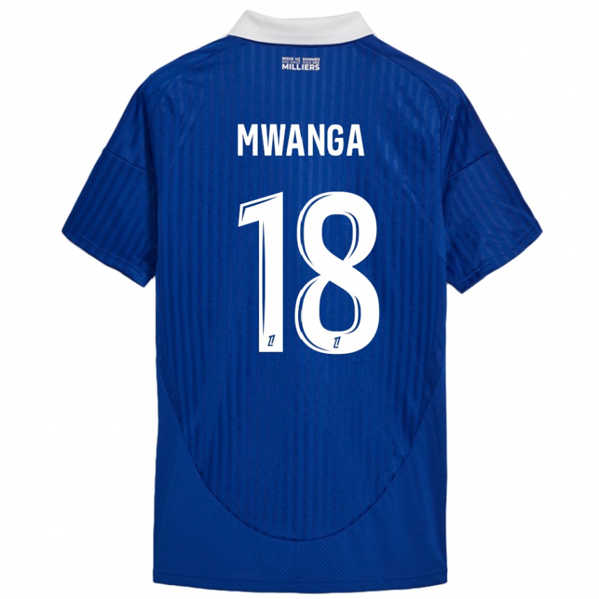 Kids Football Junior Mwanga #18 Blue White Home Jersey 2024/25 T-Shirt