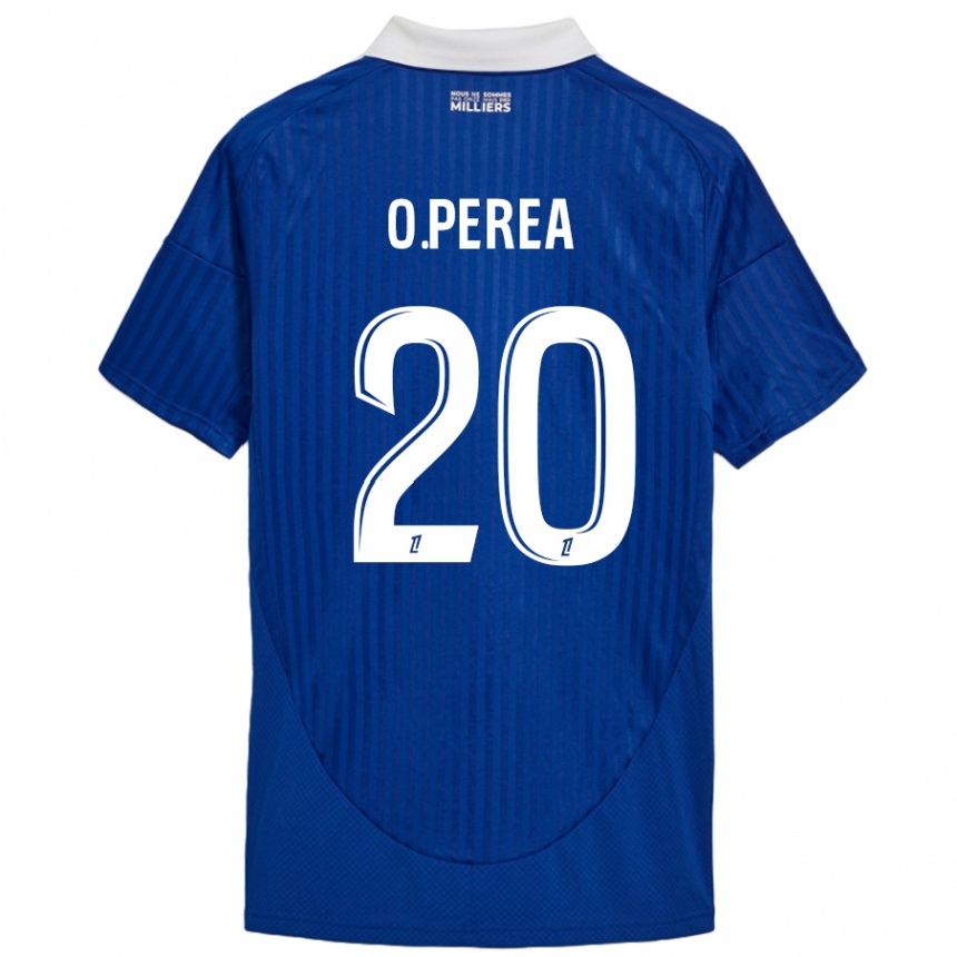 Kids Football Óscar Perea #20 Blue White Home Jersey 2024/25 T-Shirt