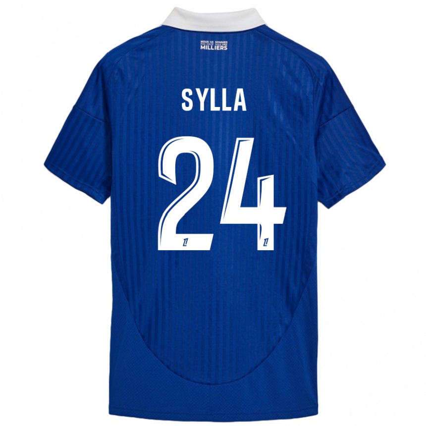 Kids Football Abakar Sylla #24 Blue White Home Jersey 2024/25 T-Shirt