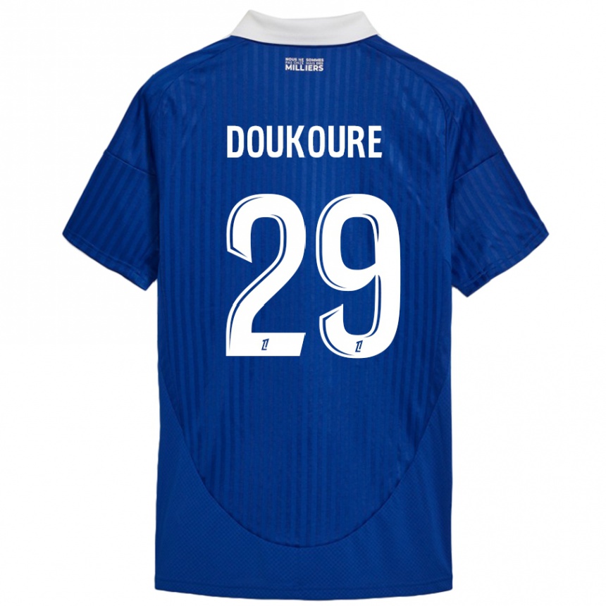 Kids Football Ismaël Doukouré #29 Blue White Home Jersey 2024/25 T-Shirt