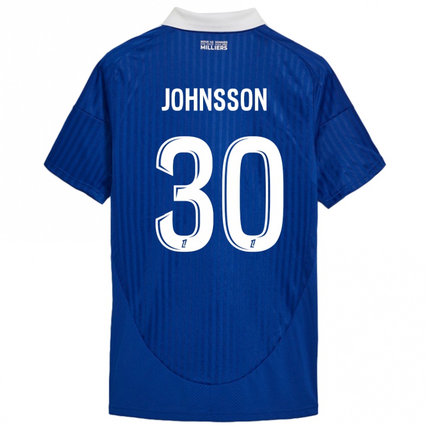 Kids Football Karl-Johan Johnsson #30 Blue White Home Jersey 2024/25 T-Shirt